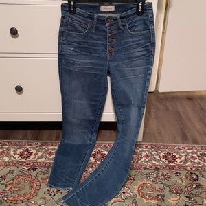 Madewell High Rise Skinny Raw Hem Jean